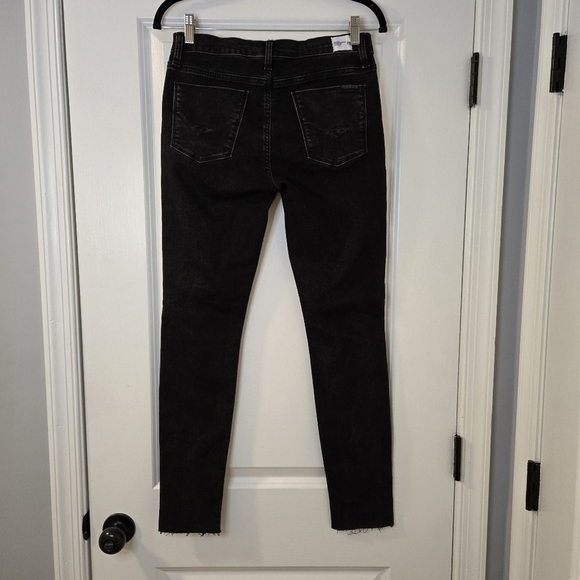 Hudson Jeans Natalie Midrise Super Skinny Ankle Raw Hem, Black, SIZE: 27 - Picture 5 of 16